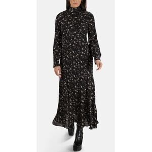 One Fine Day Long Dress in Black And White Floral XS A004425